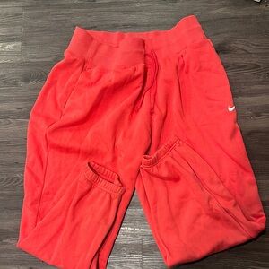 Nike Women’s Bright Pink Fleece Joggers with White Swoosh XL